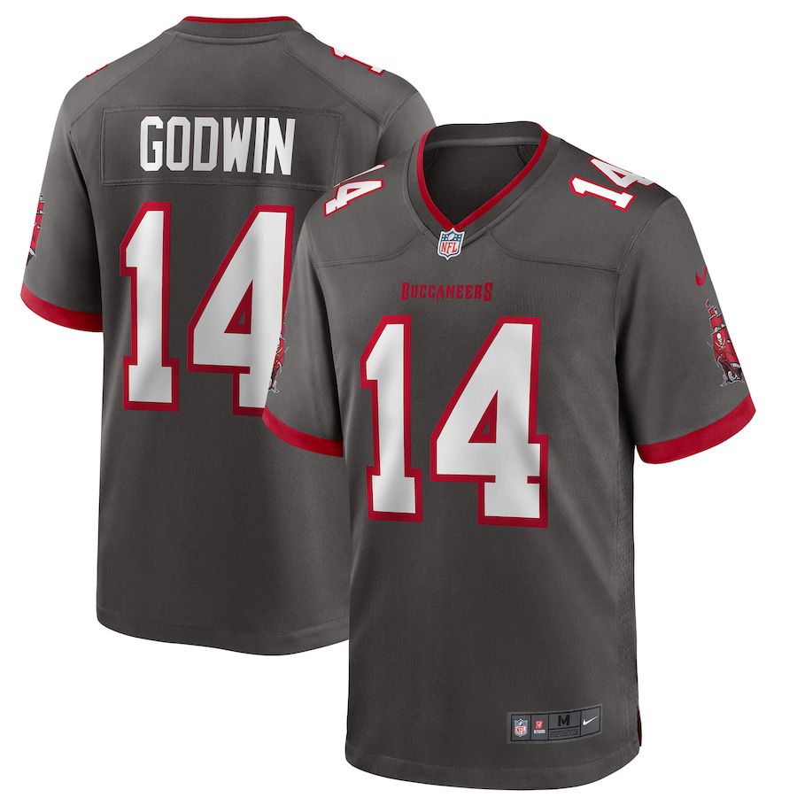 Men Tampa Bay Buccaneers #14 Chris Godwin Nike Pewter Alternate Game NFL Jersey->tampa bay buccaneers->NFL Jersey